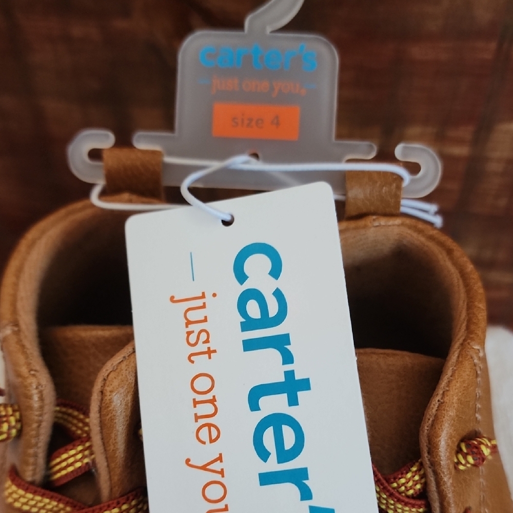 Carter's Tan Kids Boots with Brown Laces - Picture 2 of 7